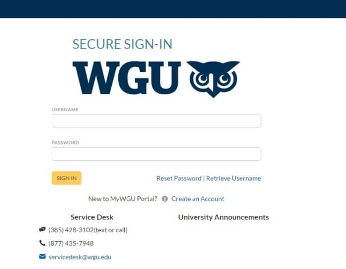 WGU Login Portal