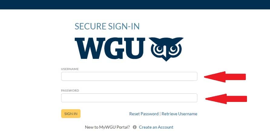 WGU Login Procedure