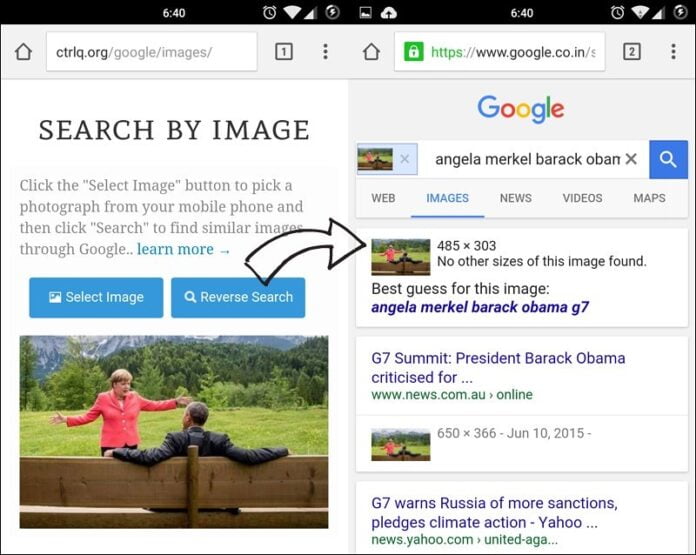 Reverse image search tool