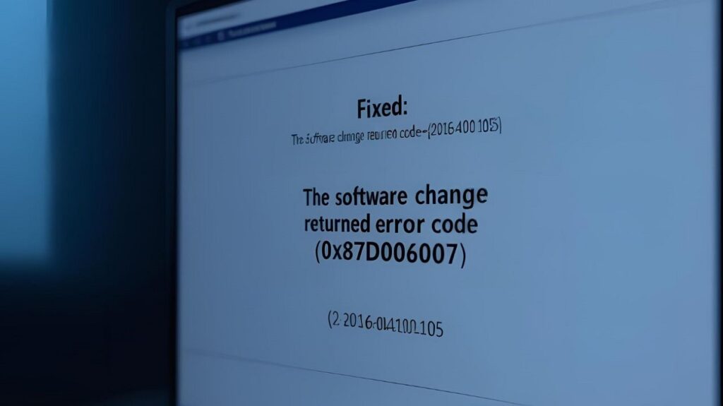 Fixed The Software Change Returned Error Code 0x87d00607 (-2016410105)