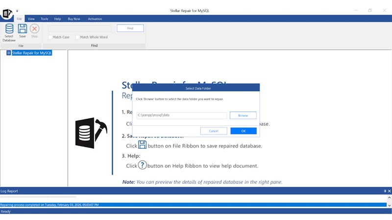 Installing Stellar Repair for MySQL