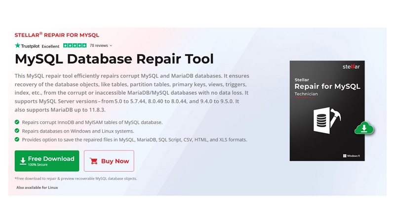 Stellar Repair for MySQL