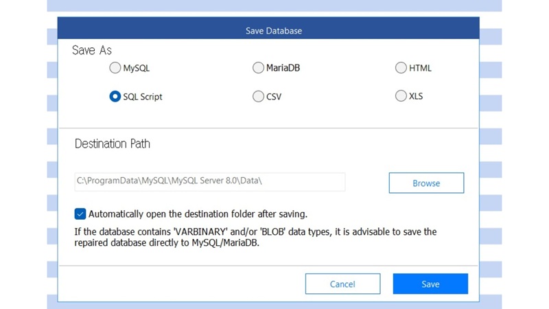Stellar Repair for MySQL